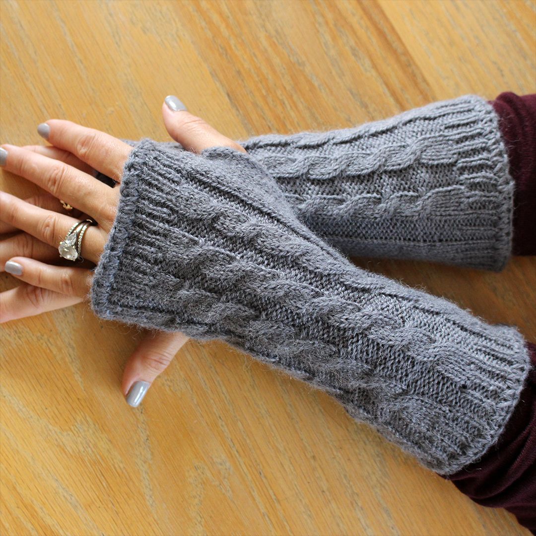 Handcrafted Hood With Wrist Warmers Lace Ribbed Arm Warmers - Superfine Merino Wool | Karn Goode main image 4
